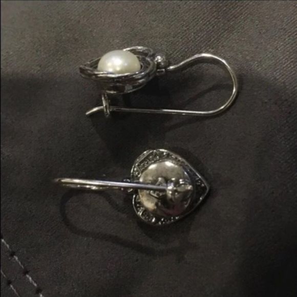 SILPADA Forever Fearless Sterling Silver 925 Pearl Drop Earrings - Picture 9 of 10